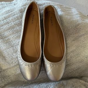Silver ballet flats